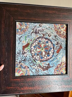 风敦煌壁画莲花飞天中古风挂画