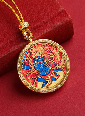 缘来由你藏式手绘描金守护神唐卡