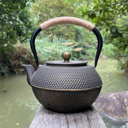 老武士铁壶手工防烫茶壶1.2L铸铁壶日式南部铁器无涂层复古烧水壶 - 图0