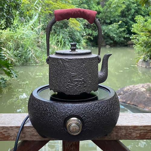 铸铁烧水炉复古电陶炉自动加热大功率家用煮茶防水铁壶配套热茶炉 - 图0