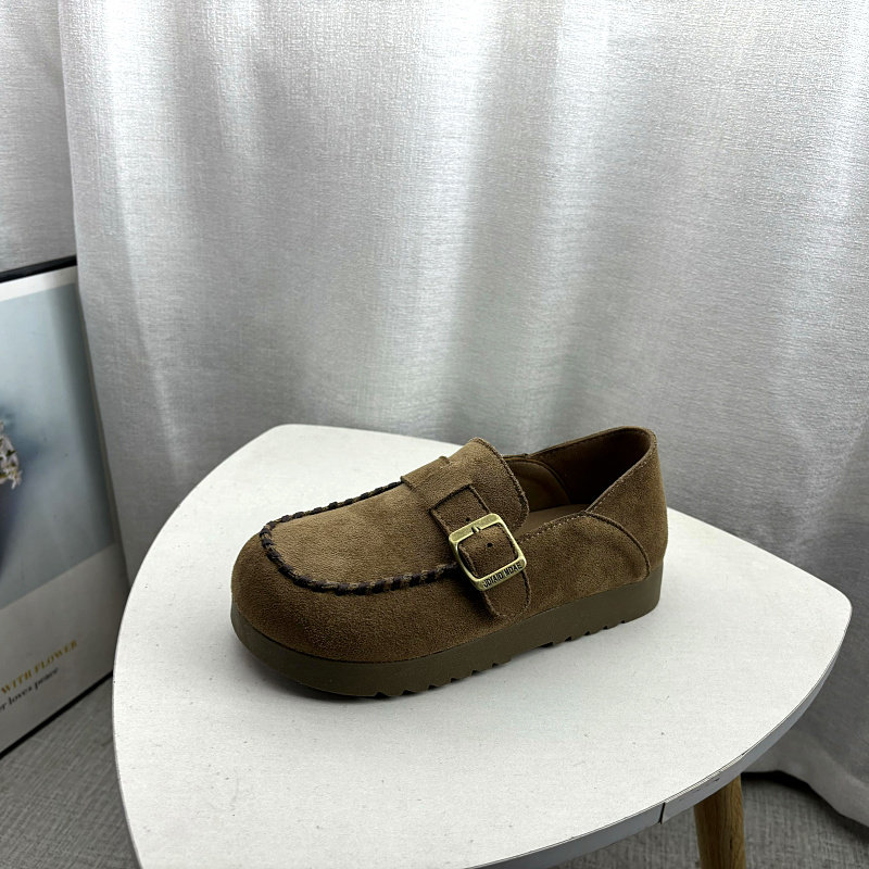 2026春季绒面时尚搭扣勃肯鞋女圆头一脚蹬豆豆乐福鞋休闲软底单鞋,淘宝优惠券,粉丝福利购,淘宝优惠卷