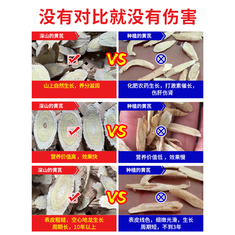 纯野生黄芪500g材特级当归党参北氏粉片茶泡水 - 图3