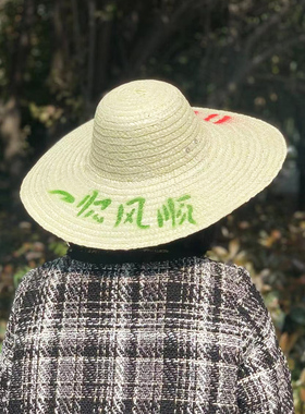 工地大帽檐草帽遮阳防晒春夏