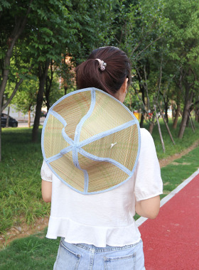 男女通用可折叠手工大沿遮阳帽子