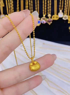 米珠链条小胖福百搭坠链精致时尚项链