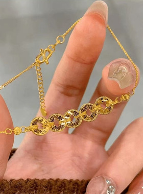 爆闪碎冰冰五帝钱手链女款高级手饰