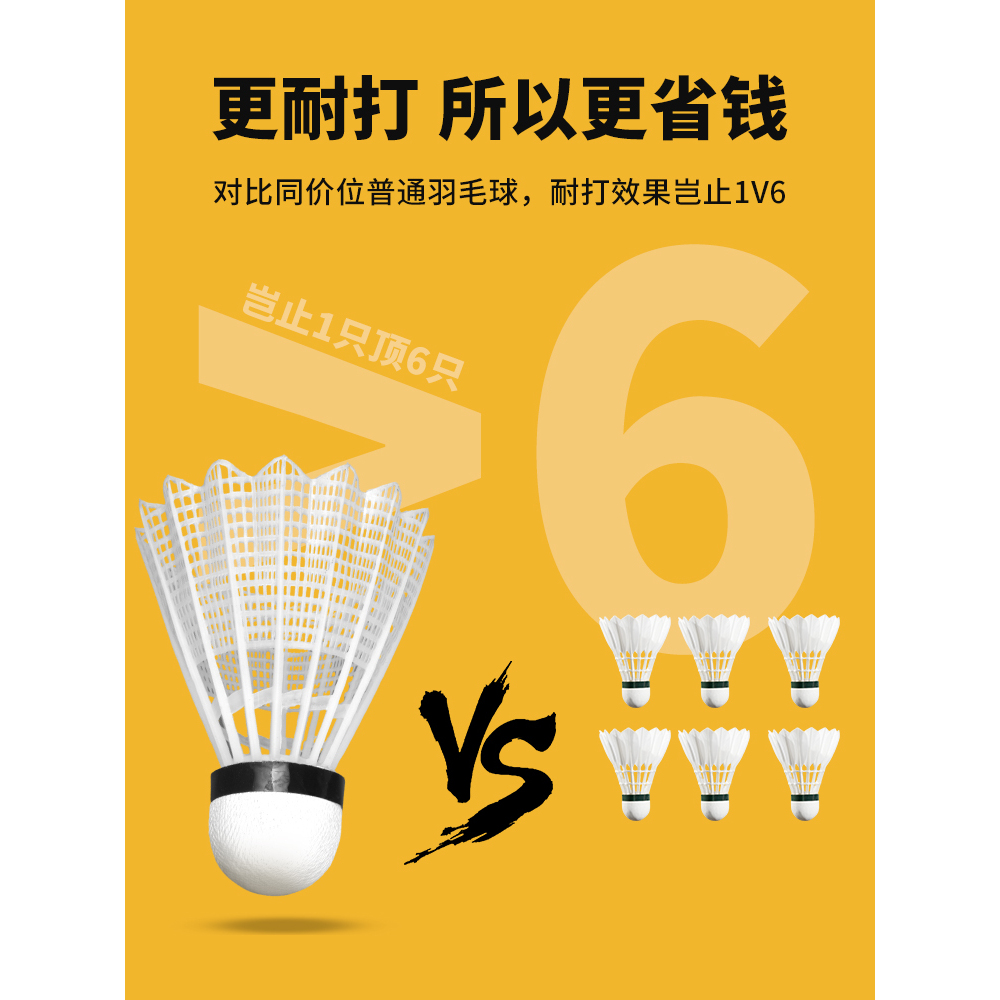 李宁AN01尼龙羽毛球塑料球防风不烂胶球户外室内训练/KN1耐打球 - 图0