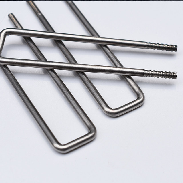 Custom-made right-angle square card with stainless steel extended u bolts