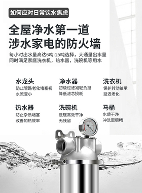 大流量全屋不锈钢商用前置净水器