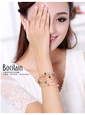 闪亮奥地利水晶柏西莲纯银女手链