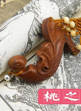 手工民族桃木雕刻手链