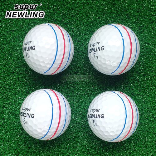 高尔夫球全新超远距离三线瞄准3层比赛球supur NEWLING划线下场球 - 图0