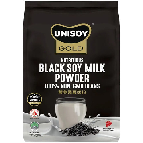 新加坡进口unisoy非转基因黑豆奶粉 高蛋白高营养无蔗糖豆浆粉 - 图3