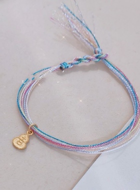 手工编制端午节五彩绳幻彩线手绳甜美大人儿童成品闺蜜学生礼物