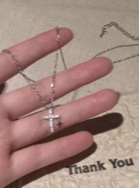 十字架吊坠锁骨链女夏轻