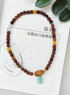 库克橄榄核葫芦手链新中式新款纯天然手工8mm双圈轻奢盘玩手串