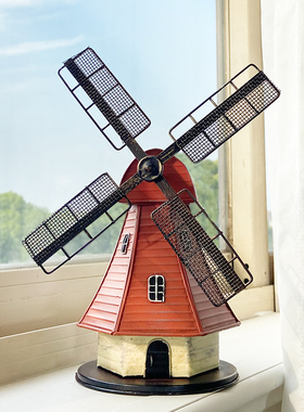 荷兰风车复古风咖啡厅酒吧摆件
