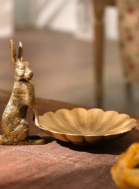 Snnei/室内黄铜美式糖果盘摆件