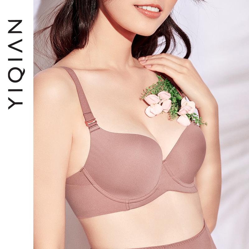 怡倩【舒适度】无痕内衣女聚拢显胸大漫画胸胸罩 薄款光面文胸 - 图2