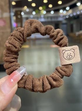 仿鹿皮绒绑马尾皮套扎头绳