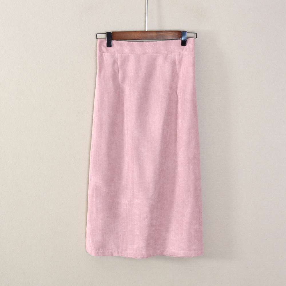 2025年春秋款新品女装百搭中长款纯色半松紧腰半身裙子流行时尚潮