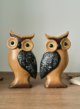 北欧简约风格木雕动物摆件手工木制复古色摇摇马斑马书房客厅装饰