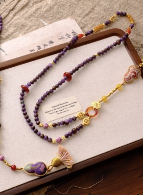 超特别原创设计新中式气质项链一款多戴毛衣项链国风斜挎背链