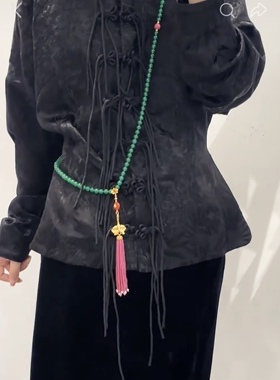 新中式国风项链女轻奢小众设计感高级气质百搭毛衣链斜挎链