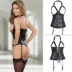 Tòa án mới treo cổ corset cơ thể da gợi cảm phần corset dây kéo dây đeo garter vành đai bên trong phụ nữ - Corset