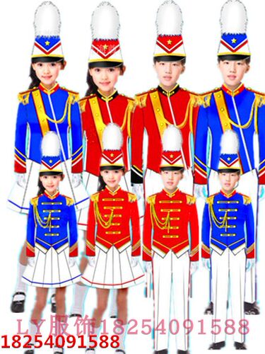 新款鼓号队服装少儿升旗手中小学生仪仗队鼓乐队幼儿园儿童演出服 - 图0
