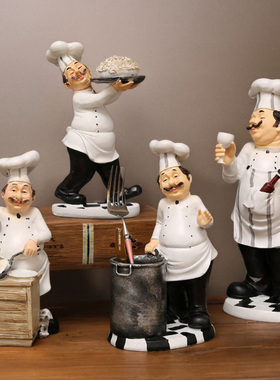 餐厅蛋糕店厨房厨师树脂人物摆件