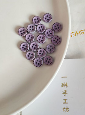 一琳 手工DIY发饰diy发夹配件彩色木扣子四孔圆形木质纽扣 10mm