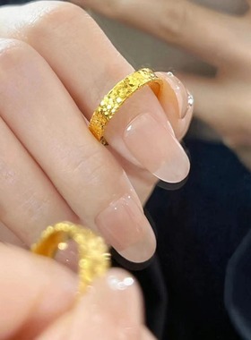 金店同款沙金碎冰冰戒指