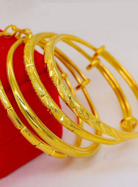 越南沙金手镯女古法传承手环