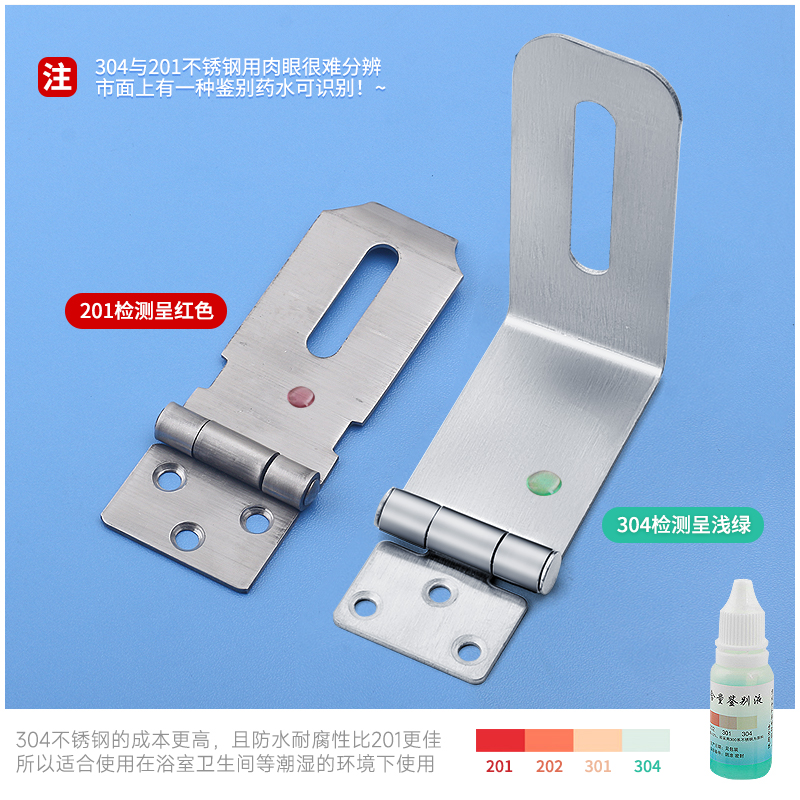 不锈钢门锁通用型老式明装挂锁信箱电表箱抽屉柜子门锁免打孔搭扣-图3