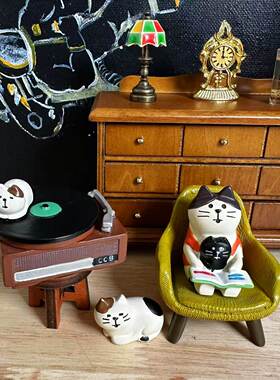 猫部杂货撸猫日常可爱摆件日式闲暇治愈时刻微场景公仔车载礼物