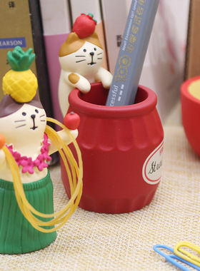 日系水果猫咪办公室摆件