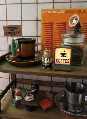 猫部杂货复古风茶店decole摆件