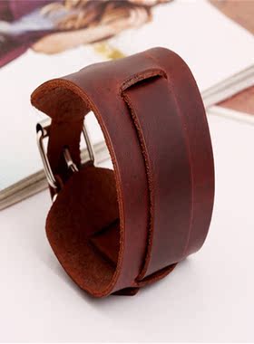 外贸饰品真皮朋克欧美跨境牛皮复古手链