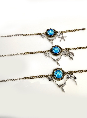 欧美白羊星座夜光星辰12星座手链蓝色大海的传说手饰