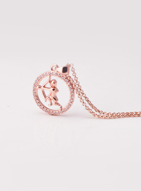 射手座项链十二星宿饰品欧美 保色电镀镶嵌水钻