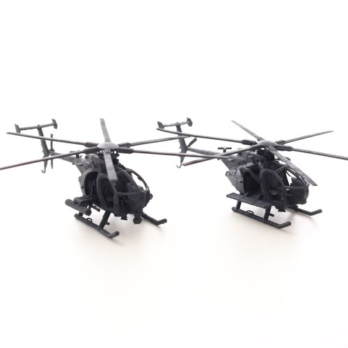 小鸟直升机模型军事模型摆件收藏，3D打印上色成品1/144，AH-6J - 图1