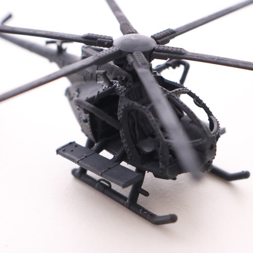 小鸟直升机模型军事模型摆件收藏，3D打印上色成品1/144，AH-6J - 图2