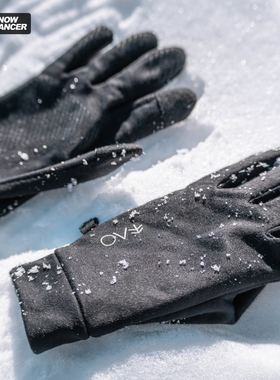 雪否  滑雪连指手套单板专业可触屏手套滑雪护具内里加绒防寒装备