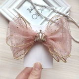 Детская заколка для волос для принцессы с бантиком, свежий аксессуар для волос, милые шпильки для волос