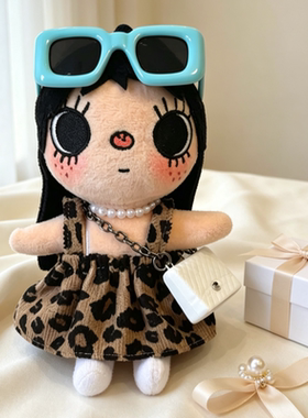 日本LEEQEJ小玉yuy豹纹洋装套装包包挂件漫画小人生日礼物送女生