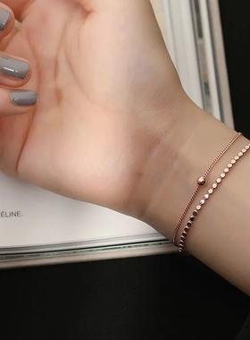 s925银时尚风双层手饰品小圆片