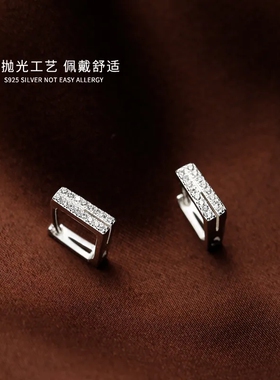 925纯银耳扣女耳圈简约小巧耳饰