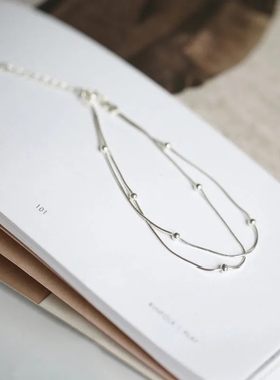 925纯银简约圆珠手链ins小众设计