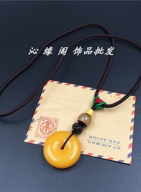 菩提森系复古文艺风平安扣毛衣链